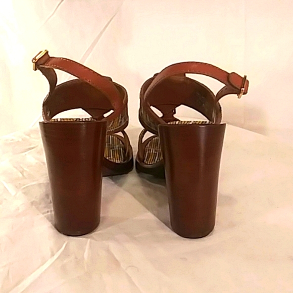 🔥 NWOT Tory Burch Multi Color & Leather Design Heels/Sandals - Picture 9 of 14